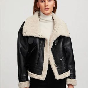 Fleece Lined Moto leather jacket